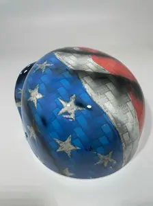 Baseball Cap Style Motorcycle Helmet Carbon Fiber American Flag