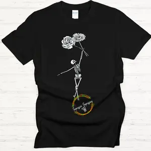Dancing Petals Skeleton Soft Comfort Tshirt  Crewneck Casual Wear Womenswear