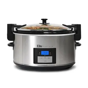 Elite Platinum 8.5 qt. Stainless Steel Slow Cooker with Locking Lid