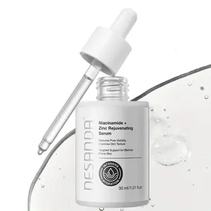 Niacinamide & Zinc Rejuvenating Face Serum, 30 ml - Hyaluronic Acid Formula for Acne-Prone Skin, Hydrate, Boost Moisture, Shrink Pores, Brighten, Control Oil, Soothe
