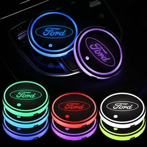 Two-Piece Set 7-Color LED Car Cup Holder Lights, Illuminated Cup Mats, Fits Bmw E39 E46 E30 E36 G20 E87 E60 E90 Models