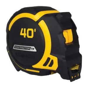 Komelon Durable Automatic Retractable Measuring Tape (93440) - 40 ft Long, 1-1/4 in Wide Yellow Blade, Black & Yellow Case, Portable Retractable Measuring Tape