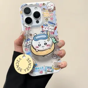 Cute Anime C-Chiikawas Summer Usagi Phone Case for iPhone 17 16 15 14 13 12 11 Pro Max Transparent TPU Soft Shell Protective Cover Shockproof Casing with Adorable Design Protection Smartphone