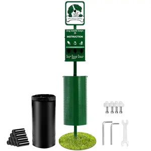 VEVOR Dog Waste Station, Commercial Dog Poop Station, 11.5 Gallons Pet Waste Bin with 50 Can Liners, Bag Dispenser 600 Waste Bags, Outdoor Dog Waste Disposal System for Backyard