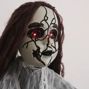 Halloween Horror Decoration Prank Scene Props Sound-Controlled Cloth Ghost, Scary Halloween Decorations, Spooky Party Supplies