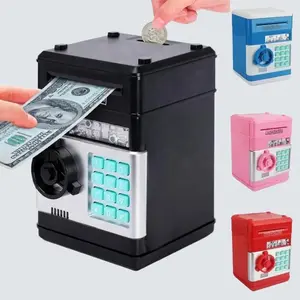 Electronic Coin Savings Bank, Atm Savings Bank Coin Scroll Storage Box, Novelty & Gag Toy, Stocking Filler, Electronic Atm Yabao Pounds, Smart Money Box, Mechanical Hard Plastic, Vault Safe Box, Security Box Piggy Bank, Digital Piggy Bank