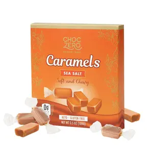 Sugar Free Caramels - Keto Candy - All Natural, Soft and Chewy - Low Carb Snack (3.5oz Box)
