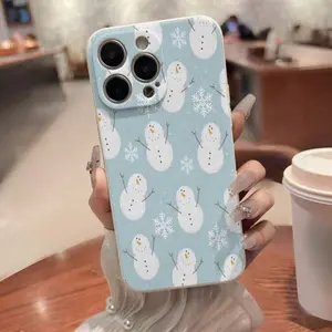 Cartoon Creative Snowman Pattern Phone Case, Anti-drop Decorative Phone Protector Cover, Phone Accessories Compatible with iPhone Series