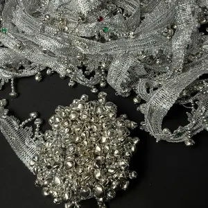 Afghani Ghand Ribbon - Metallic Ribbon for Afghan Clothing, Decorative Design with Silver Accents, Ideal for Special Occasions