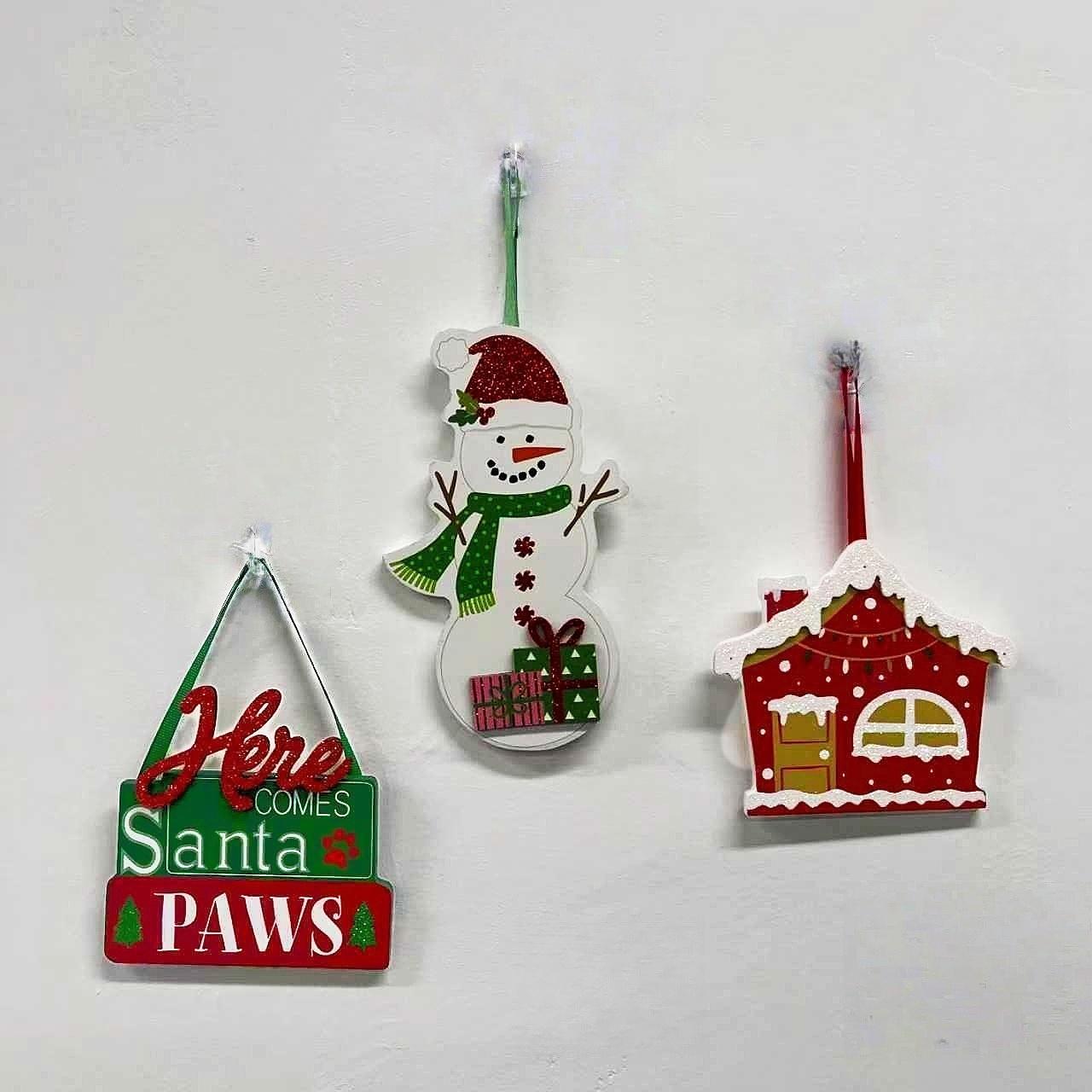 Crazy Little Mustang 3ps Christmas-Themed Ornaments Set 3-Piece Christmas Pattern Tree Decorations for Home Party Festive Atmosphere Perfect Gift Throw Cushions