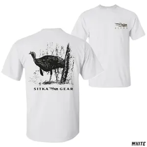 Sitka Gear Hunting Graphic T-Shirt, Features Wild Turkey Illustration With “Sitka Gear” Text On Back And Sitka Logo On Chest, Outdoor Hunting Theme, Performance Inspired Design, Unisex Casual Tee, Gift For Hunters, Top Menswear Streetwear Casual