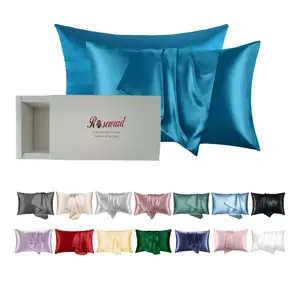 USA Made 100% Silk Pillowcase 2 Packs Peacock, Certified 6A Grade 22 Momme Mulberry Silk Pillow Case for Women Hair and Skin Protection