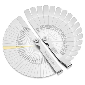 2Pcs Stainless Steel Feeler Gauge Set,32 Straight Blades Feeler Gauge&16 Pieces Angled Feeler Gauge Set, Measure Gap and Thickness for Guitar, Spark Plug, Valves Piston Measure Filler Gauge