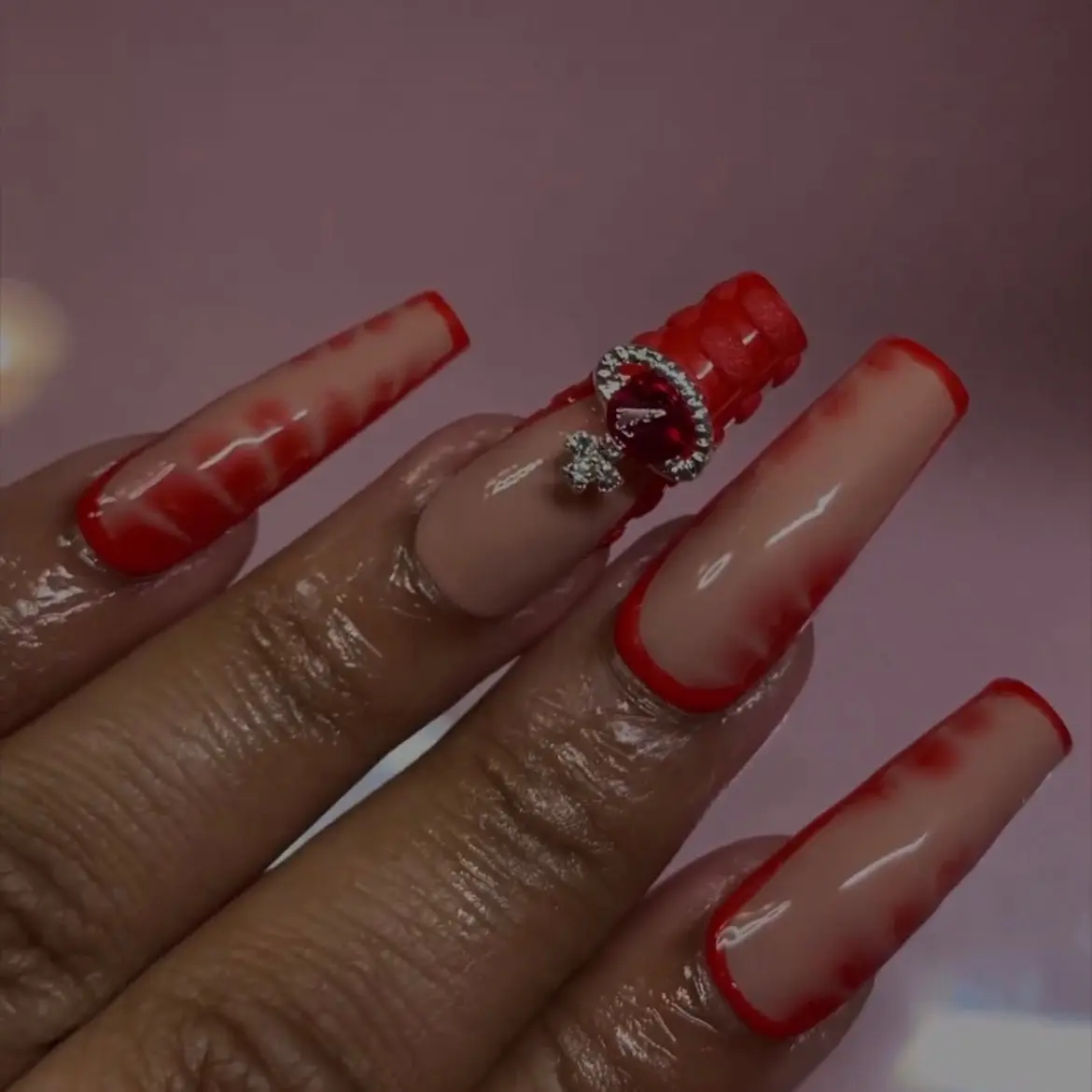 Medium length Red Planet Coffin presson nails