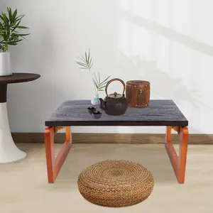Tatami table end table Solid wood sitting low table Kang table Kang table Japanese style folding bay window table tea table folding coffee table