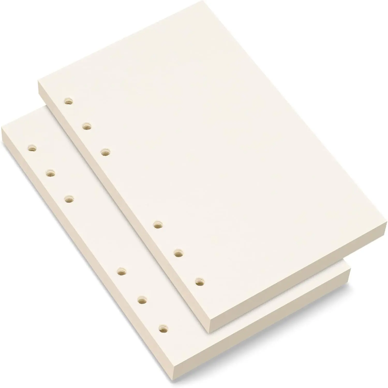 A6 Blank Paper, A6 Refill Paper, 6 Holes Pouched Loose Leaf Paper for A6 Filofax Personal Binder Planner, 80 Sheets/160 Blank Pages, 4.1 x 6.6 inches, Beige (2)