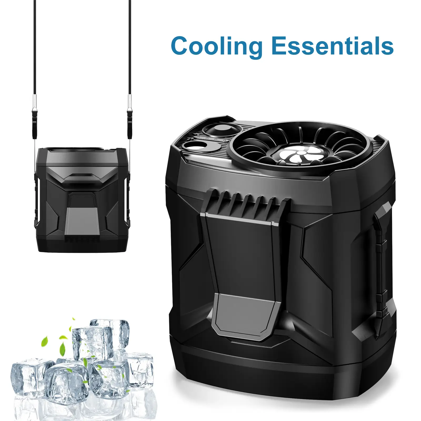 AKLLCCR Personal Portable Waist Fan with Double Clips & LED Emergency Light & Lanyard, Four-speed Wind Speed Adjustable,Extremely Fast Cooling, Suitab