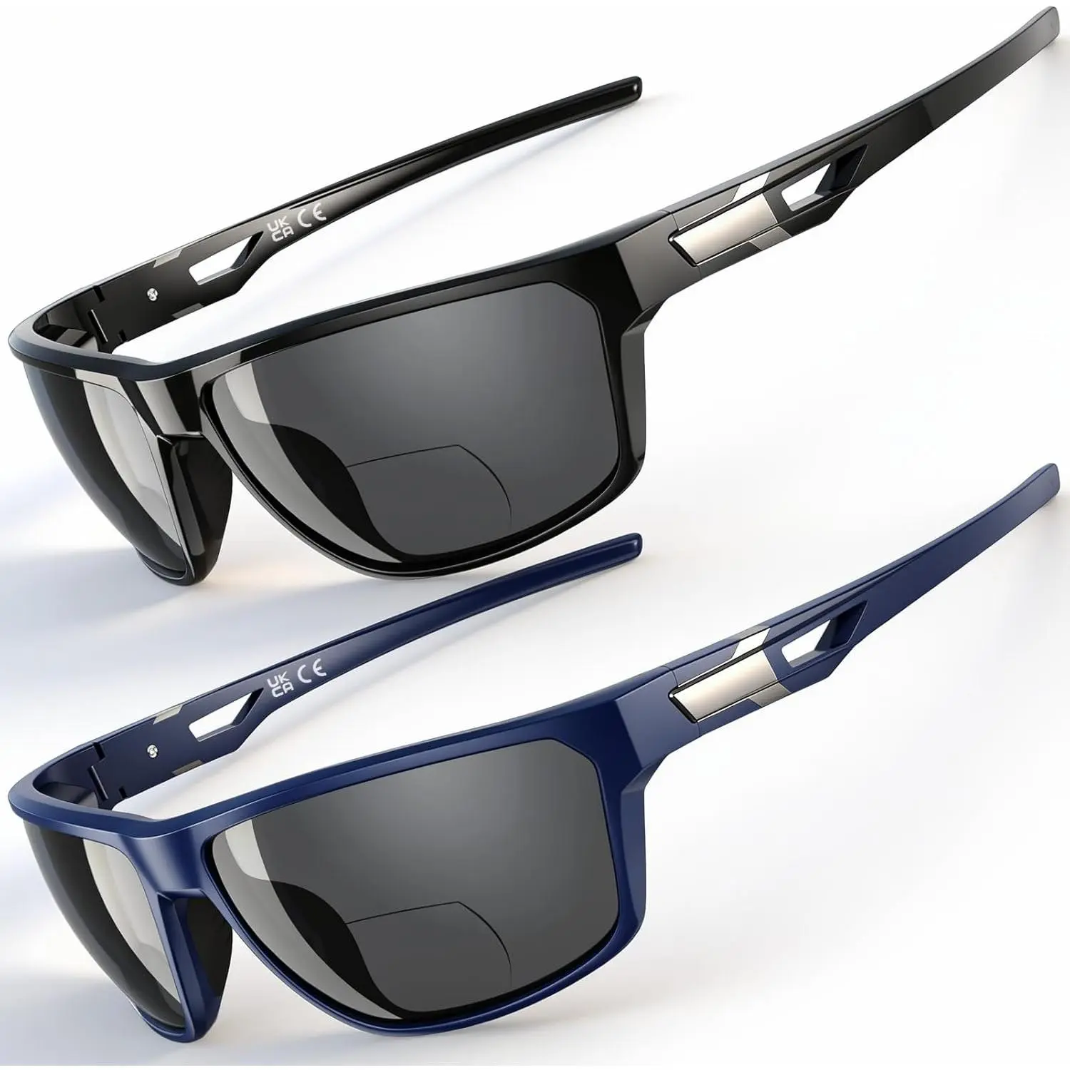 Bifocal Reading Sunglasses for Men Women,Unbreakable Wide Fit Sun Readers with UV400 Protection for Outdoor(2 Colors,1.5x)