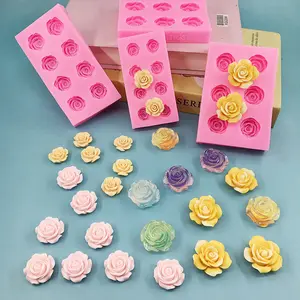 8 Cavity Rose Mold Silicone, Non-Stick Flower Molds Silicone, Reusable Rose Chocolate Mold for Cake Chocolate Candy Cupcakes Pudding Ice Cube Soap Making