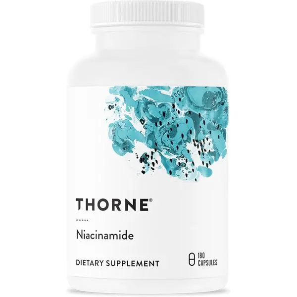 THORNE - Niacinamide - Non-Flushing Form of Vitamin B3 - Supports Skin Health & Provides Cellular Protection* - Niacin Supplement - Third-Party Certified - Gluten, Dairy & Soy-Free - 180 Capsules