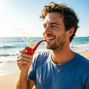 1pc Creative Portable Soap Bubble Pipe Prop, Fun Party Photo Props, Unique Theme Event Accessories, Easy to Carry and Use