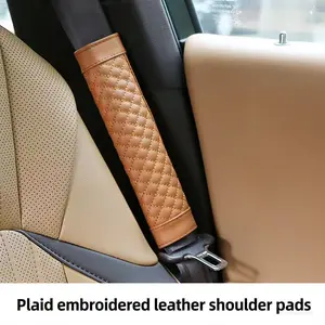 Car Seatbelt Shoulder Pad Leather Universal Car Safety Belt Cushion, Comfortable and Durable Car Seatbelt Protector Cover