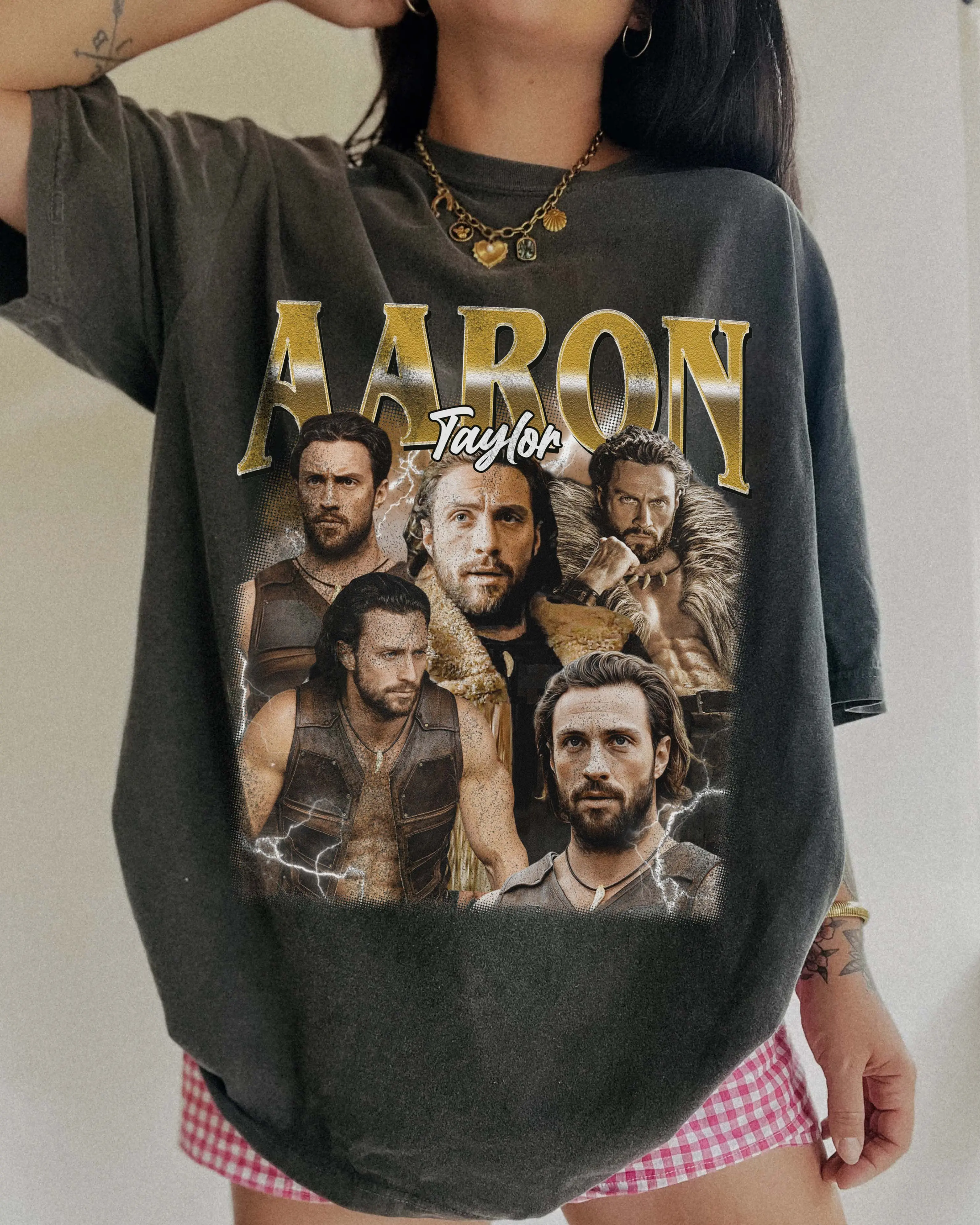 Aaron Taylor Johnson The Kraven Hunter Comfort Colors Unisex Tshirt For Men- For Women, Y2K 90s Retro Celebrity Crush Movies Tee, Fit Style Cotton Top