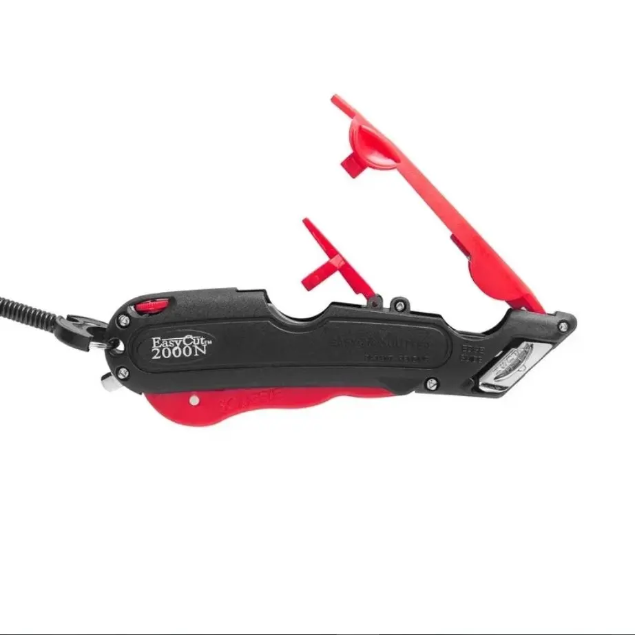 Easy Cut Genuine 2000N Red Safety Box Cutter Knife with Tape Splitter & Holster