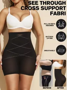 Women's Shaping Shorts Designed for Waist Support, Breathable Mesh Fabric Tummy Control Butt Lifting Shorts