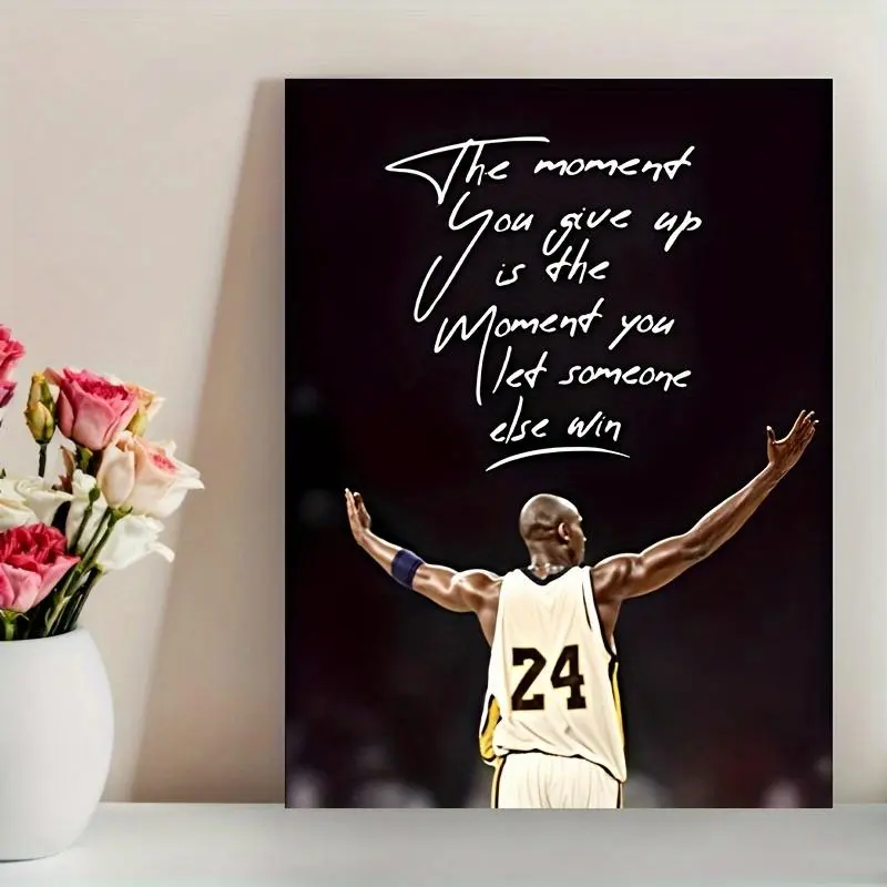 "Inspirational Basketball Action Canvas Art Poster, Frameless, Waterproof - For Living Room, Bedroom, Office, Bar Decor - Unique Creative Gift Idea for Sports Fans & Decor Enthusiasts"