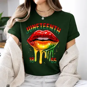 Juneteenth Lips Shirt, African American Freedom Day Tee, Black Woman Pride T-Shirt, Sexy Melanin Lips Juneteenth Outfit, 1865 Apparel.