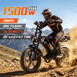【SummerVibes】V20 Moped Style 1500W/2000W Electric Bike for Adults,30mph/33mph Ebike&34-180Miles PAS Range,48V15.6ah/18.2ah/ (874Wh) Larger Battery, 20'' Fat Tire Electric Bike,UL Safety Certified.