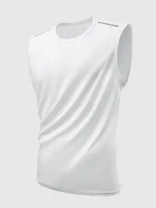 Men's Summer Sports Vest Short Sleeve, Quick-Dry Breathable Casual Sleeveless Tank Top, Suitable for Fitness Running Yoga Home Use
