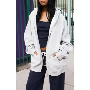 John Galt Women's Heather Grey Full Zip Hoodie