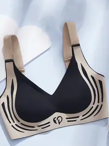 Women's Soft Support Bra, Small Chest Gathered Anti-Drop Running Shockproof Sports Fixed Cup Underwear, Comfortable Everyday Wear