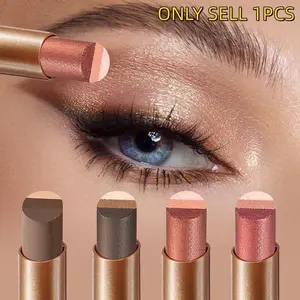 3-in-1 Easy Eyeshadow Stick for Beginners,SmudgeProof in Seconds, One-Stroke Application, Enhance Eye Makeup, Creamy Shimmer Trio Eyeshadow Stick Waterproof Longwear Liquid Eyeliner Color Changing Lip Oil Trio Waterproof Shiny Diamond Eyeshadow