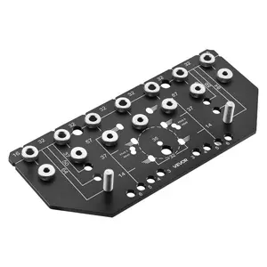 VEVOR Shelf Pin Jig and Hinge Jig Two-in-One, Aluminum Alloy Cabinet Hardware Hole Drilling Template with 1/4 and 3/16 Drill Bits, for Cabinet Doors Bookshelves Wardrobes Woodworking and DIY