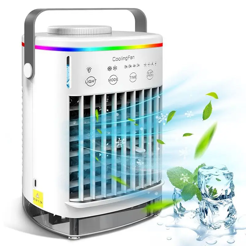 Portable Air Conditioner Fan for for Summer Gift, USB Powered Air Cooler Quiet Desk Fan, Air Humidifier Fan, Waterbox Small Personal Cooling Humidifie