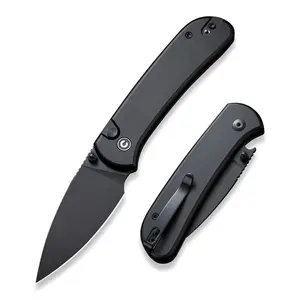 CIVIVI Pocket Folding Knife- Button Lock Knife with Thumb Stud Opener for EDC, 2.98" Blade Aluminum Handle, Qubit Utility Knife for Men Women Gift