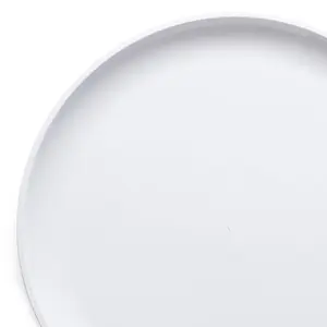 12" White Pavilion Round Disposable Plastic Trays