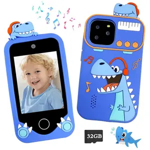 Dinosaur Smartphone Toy for Kids, Exquisite Gift for 3-9 Year Olds, 2.8-Inch Touch Screen Mini Toy Phone with 18 Educational Games, Dual Cameras, Music Player and More Functions, Includes 32GB SD Card, the Best Gift for Children.