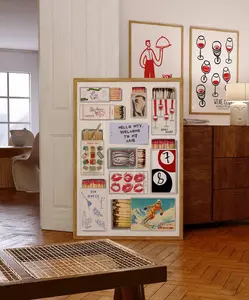 Vintage Matchbox Print, Trendy Matches Poster