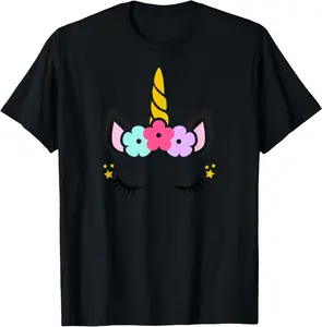 100% Cotton Unicorn Face Birthday T-Shirt