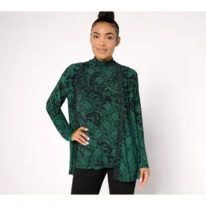 Susan Graver Petite Printed Liquid Knit Cardigan & Tank Set