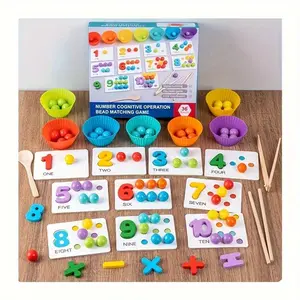 Colorful Silicone Number Beads Matching Game Puzzle - Educational Party Bag Gift for Toddlers Ages 3+