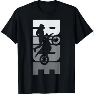 Ride Dirt Bike Motocross Motorbike MX Off-Road Men Girl Boy T-Shirt Relaxed Fit Cotton T-Shirt