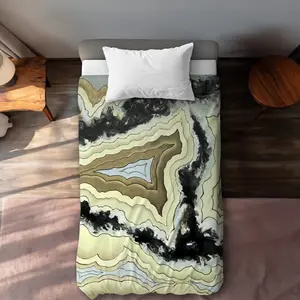 Begin Home Decor C1DCTXLWCWPPK3 Lace Agate Bathroom Abstract Twin Size Extra Long Duvet Cover - Home Decor Essentials