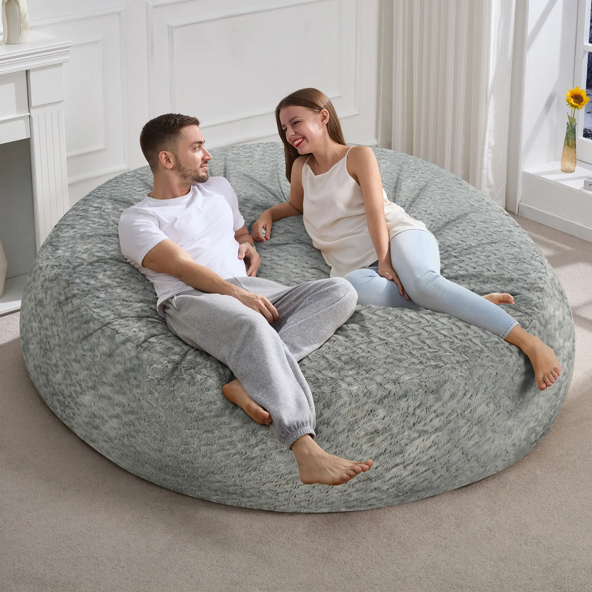 Hobestluk】Bean Bag Chair 6ft for Adults, 70