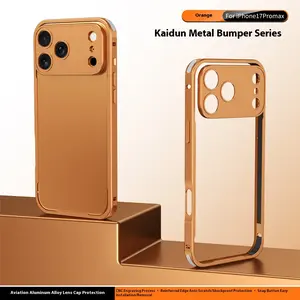 New iPhone Case for iPhone 17/16e/15/14/13 Pro Max, Ultra-Thin Aluminum Alloy Back Frame, Lightweight Heat Dissipation Shell, Minimalist Design