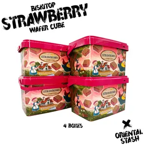 BISKITOP Wafer Cubes - Strawberry Flavor, Available in 1 to 4 Pack Options Perfect Snack for Any Occasion BISKITOP Wafer Cubes with 4 Assorted Flavors Ideal for SnackOutdoor Enjoyment Chocolate